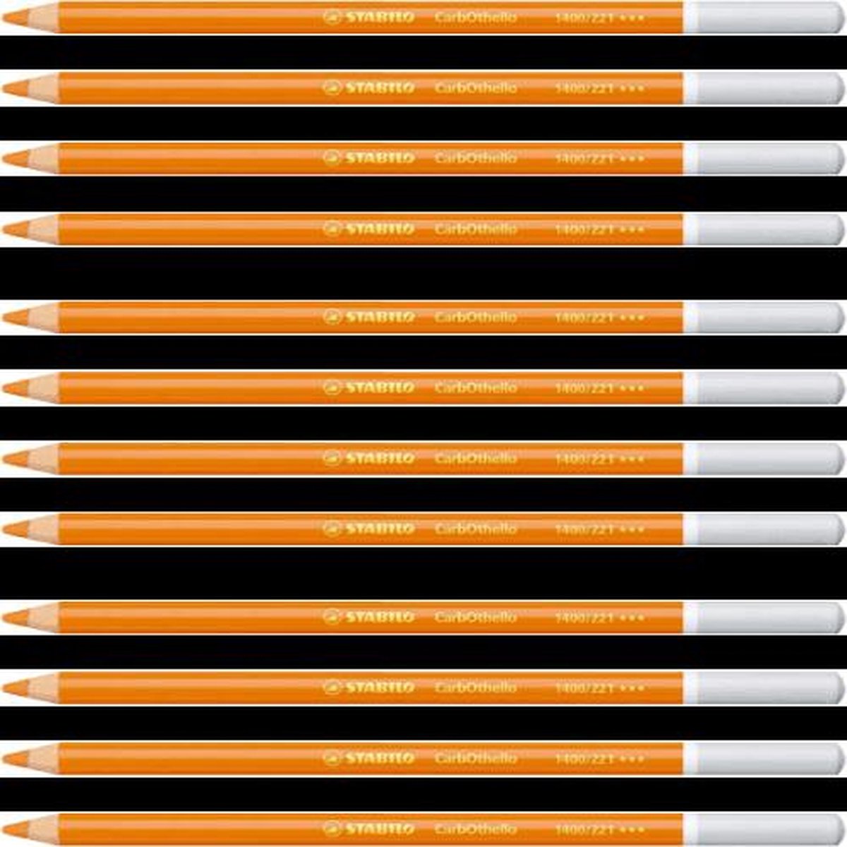 Kleurpotloden STABILO CarbOthello kalkpastel oranje | 12 stuks